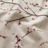 Dekostoff Halbpanama japanische Kirschblüte – natur/burgunder,  thumbnail number 2