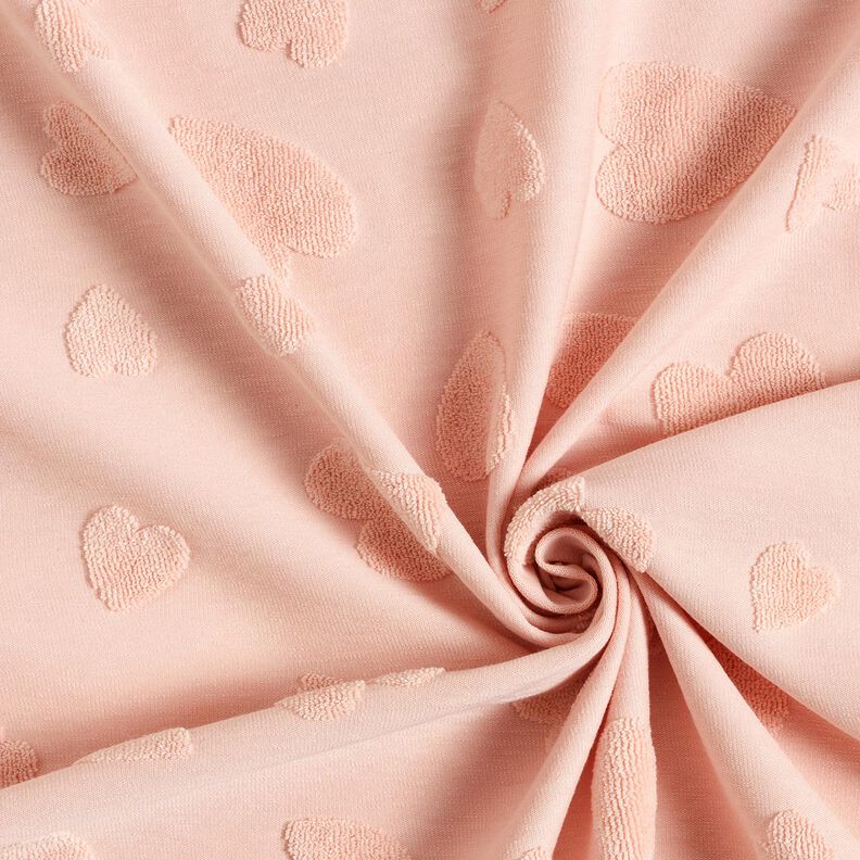 Frotteejersey Herzen – rosé,  image number 3
