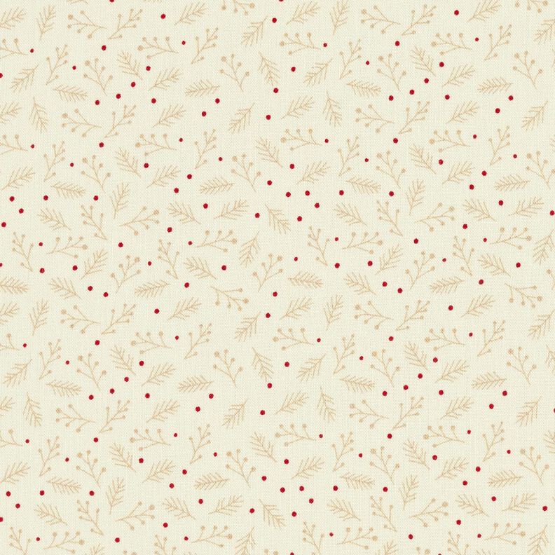 Baumwollstoff Popeline festliche Zweige – creme,  image number 1
