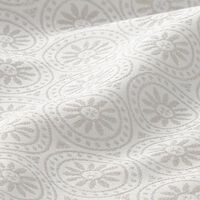 Outdoorstoff Jacquard Kreis-Ornamente – hellgrau/wollweiss