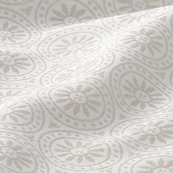 Outdoorstoff Jacquard Kreis-Ornamente – hellgrau/wollweiss, image number 2