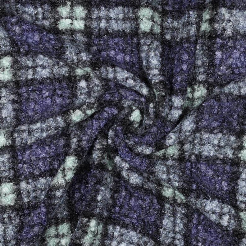 Strick-Bouclé Karo – lila/hellmint, image number 3