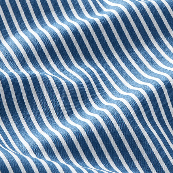 Baumwollpopeline Streifen – jeansblau/weiss,  image number 2