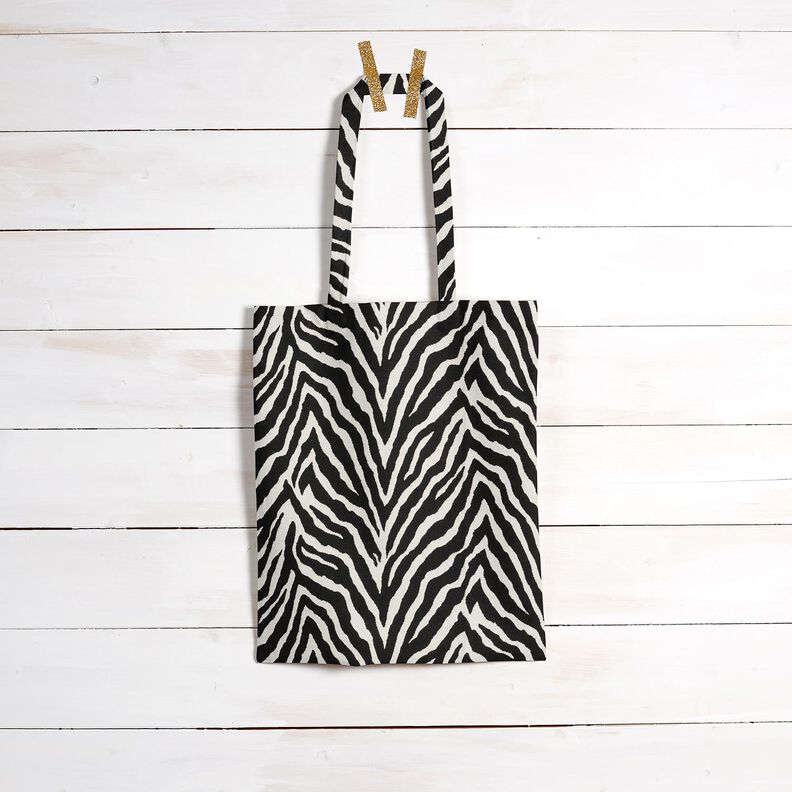 Dekostoff Jacquard Zebra – elfenbein/schwarz,  image number 8