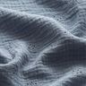 Musselin/ Doppel-Krinkel Gewebe Lochstickerei Blumenranken – blaugrau,  thumbnail number 2