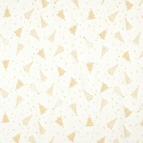 Dekostoff Jacquard Lurex Tannenbäumchen – hellbeige/gold, 