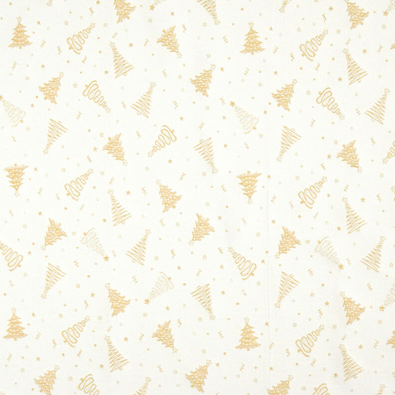 Dekostoff Jacquard Lurex Tannenbäumchen – hellbeige/gold, image number 1