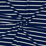 Frotteejersey Streifen – nachtblau/elfenbein,  thumbnail number 3