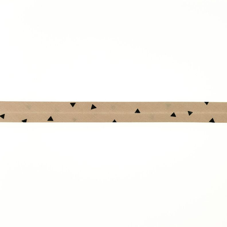 Schrägband Dreiecke [20 mm] – beige/schwarz,  image number 1