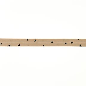 Schrägband Dreiecke [20 mm] – beige/schwarz, 
