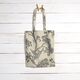 Dekostoff Canvas chinesischer Kranich – sand/grau,  thumbnail number 8