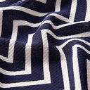 Kreppstoff Zick-Zack – marineblau/weiss, 