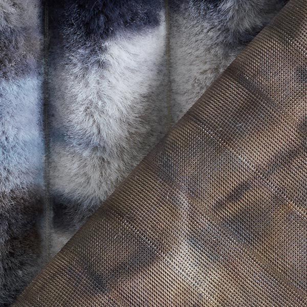 Kunstfell Rippenstruktur Batik – hellgrau/blau, image number 4