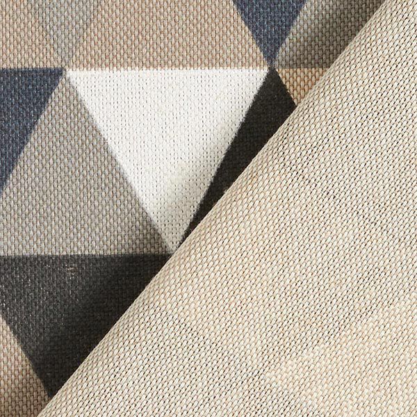 Dekostoff Halbpanama Dreiecke – beige/grau | Reststück 50cm