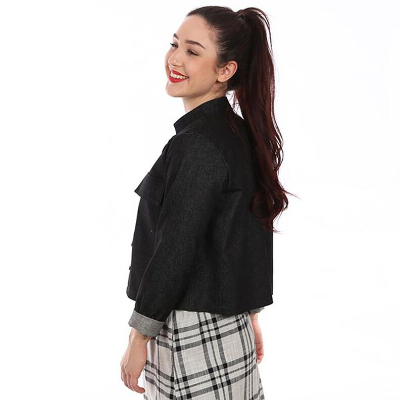 FRAU CLEO kurze Jacke mit Stehkragen und aufgesetzter großer Tasche | Studio Schnittreif | XS-XXL,  image number 16