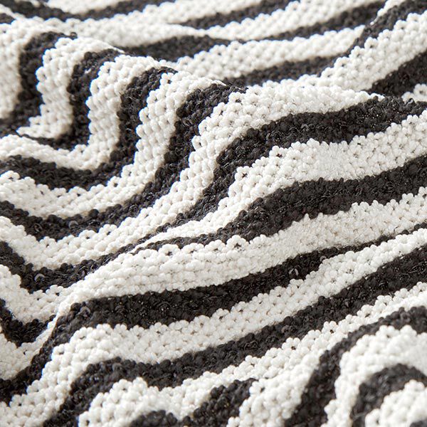 Strickstoff Glitzerstreifen mit Pailletten – wollweiss/schwarz, image number 2