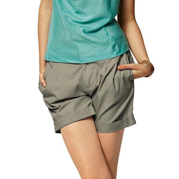 Baumwollsatin Stretch – dunkelbeige | Reststück 90cm