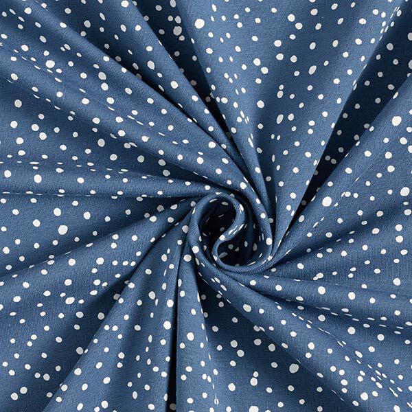 Baumwolljersey unregelmäßige Punkte – jeansblau,  image number 3