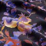 Viskosestoff Cupro Aquarellblumen – schwarz/blaulila,  thumbnail number 2