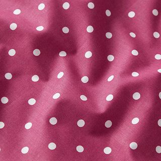 Baumwollstoff Cretonne Punkte – weiss/himbeere, 