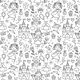 Ausmalstoff Popeline kleine Prinzessin – weiss/schwarz,  thumbnail number 1