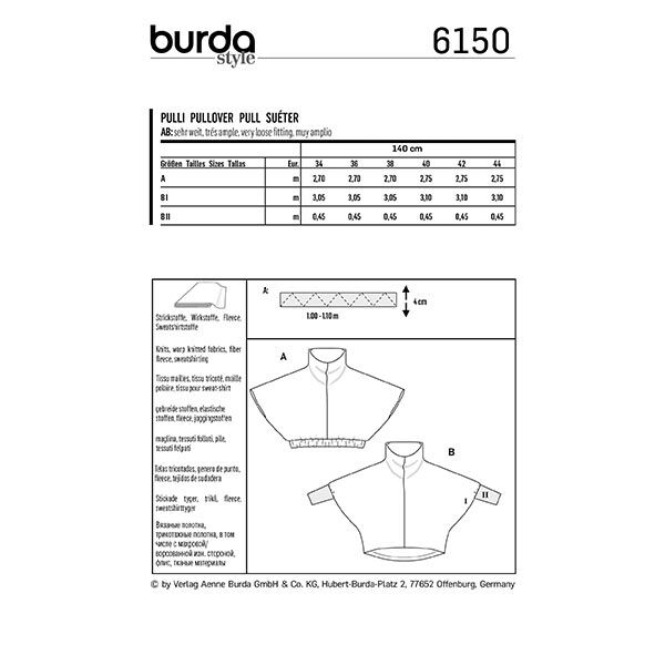 Pullover | Burda 6150 | 34-44, image number 10