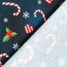 French Terry Sommersweat Candy Cane Herzen | Glitzerpüppi – nachtblau/chili,  thumbnail number 4
