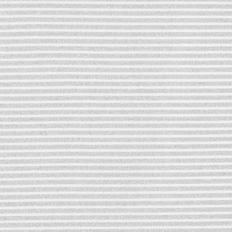 Jersey schmale Glitzerstreifen – weiss/silber metallic,  image number 1