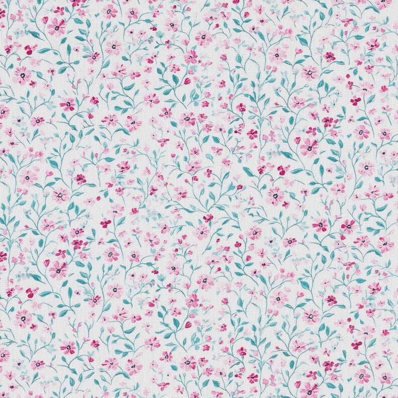 Baumwollstoff Popeline zarte Blümchen – pfefferminz/pastellviolett, image number 1