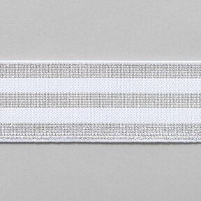 Gestreiftes Gummiband [40 mm] – weiss/silber, 