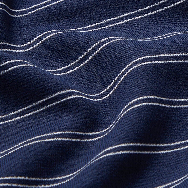 Polyesterjersey Streifen – nachtblau,  image number 2