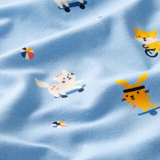 Baumwolljersey sportliche Tiere | PETIT CITRON – hellblau, 