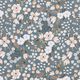 Baumwollpopeline Aquarell Blumen Digitaldruck – blaugrau,  thumbnail number 1
