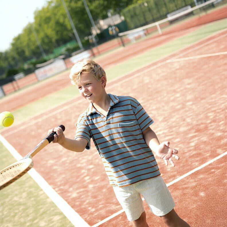 Frotteejersey Streifen | Poppy Fabrics – orange/rotlila,  image number 5