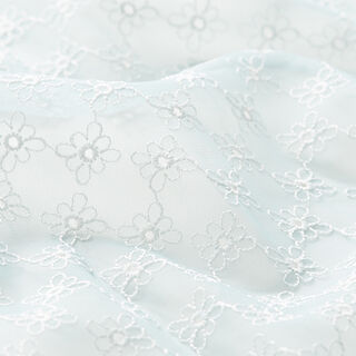 Softmesh Blumenstickerei – hellblau, 