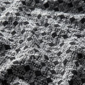 Mantelstoff Kästchen – hellgrau/schwarz, 