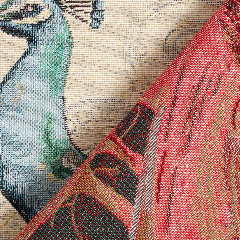 Dekopanel Gobelin Pfau &ndash; hellbeige/blau,  image number 4