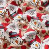 French Terry Sommersweat Rentier, Weihnachtsmann und Schneemann – wollweiss,  thumbnail number 2
