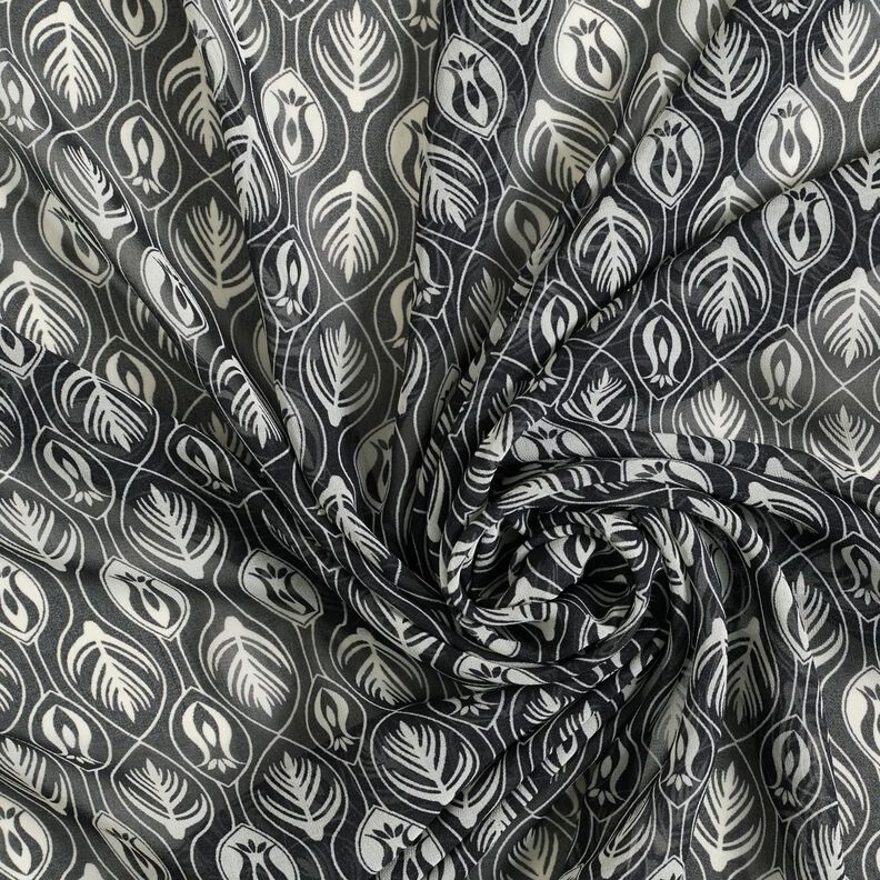 Chiffon Ornamente – weiss/schwarz,  image number 3