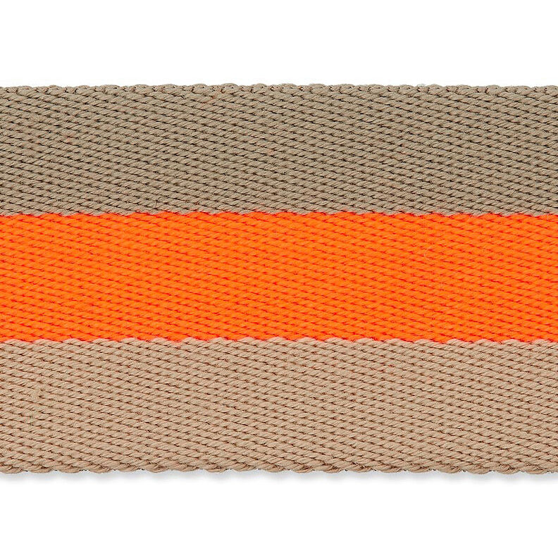 Taschengurtband Neon [ 40 mm ] – neonorange/beige,  image number 4