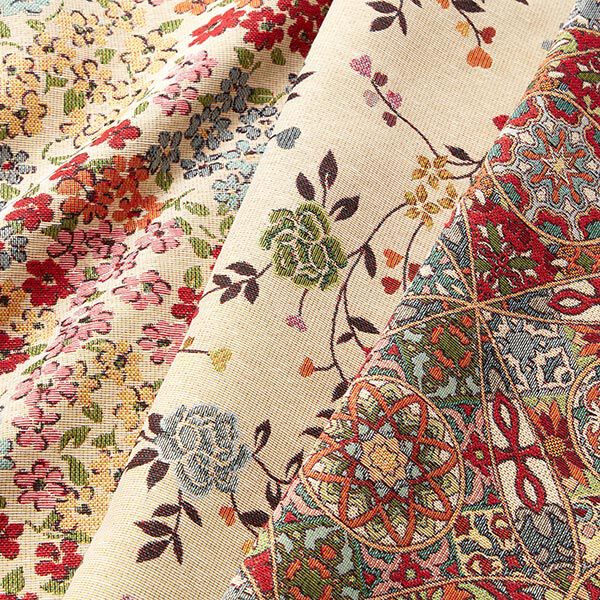Dekostoff Gobelin Blumenpracht – hellbeige/rot,  image number 5