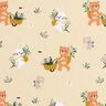 Baumwollpopeline Tiere pflücken Blumen – vanillegelb,  thumbnail number 1