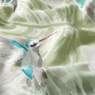 Outdoorstoff Canvas Tropen Vögel – hellgrau/schilf, 