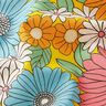 Baumwollstoff Cretonne große Retroblumen – türkis/sonnengelb,  thumbnail number 2