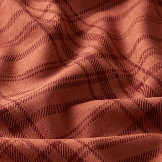 Jacquard Hosenstoff Stretch Karos – terracotta, 