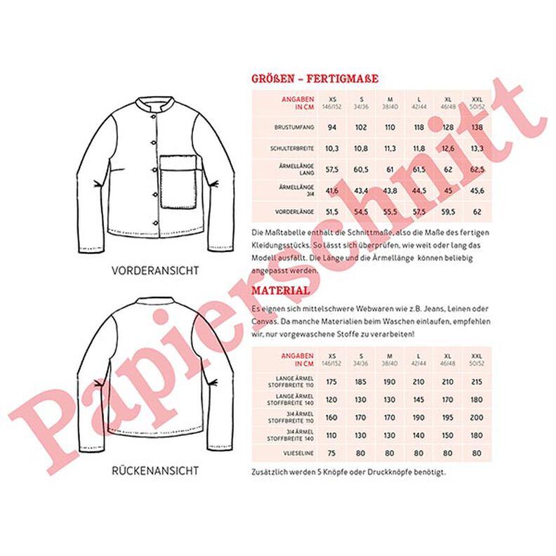 FRAU CLEO kurze Jacke mit Stehkragen und aufgesetzter großer Tasche | Studio Schnittreif | XS-XXL,  image number 18