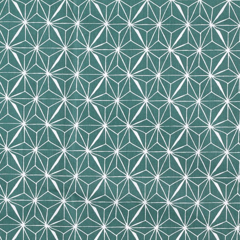 Beschichtete Baumwolle grafische Sterne – blautanne/weiss,  image number 1