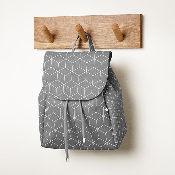 Dekostoff Canvas grafische Sterne – grau
