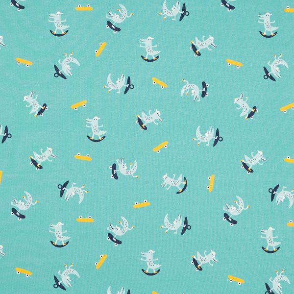 Baumwolljersey Skate-Krokodil | PETIT CITRON – mint, image number 1