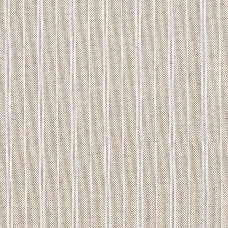 Dekostoff Halbpanama feine Streifen – natur/weiss,  image number 1